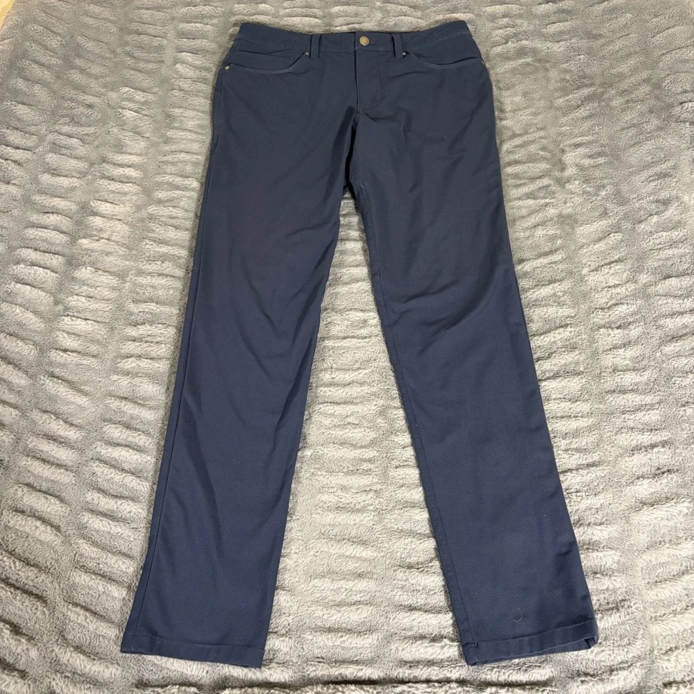 Lululemon ABC Pant Slim 32 Warpstreme Obsidian Navy Blue Mens 30x32 AR109